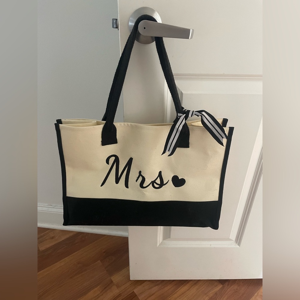 Black and Cream Tote Bag
